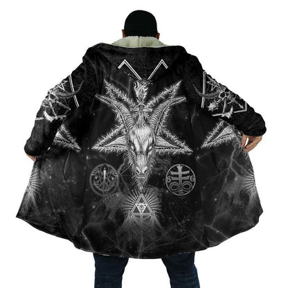 Satanic Tribal 3D All Over Printed Hooded Coat MP180304-Apparel-MP-Coat-S-Vibe Cosy™