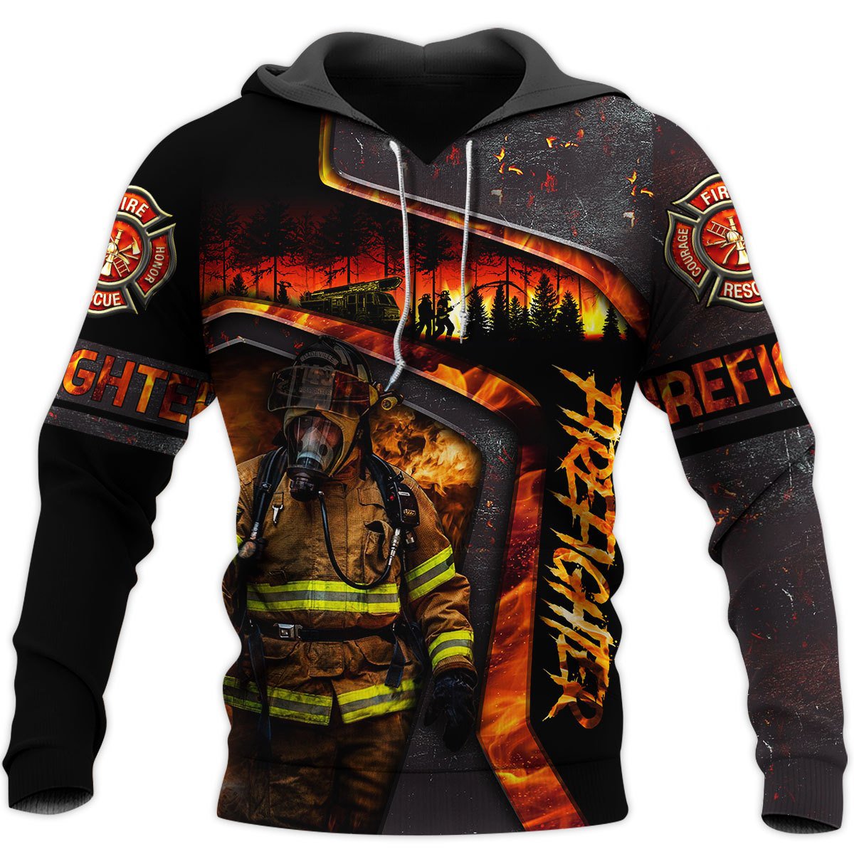 Limited Edition Brave Firefighter 3D All Over Printed Hoodie MP180307-MP-Hoodie-S-Vibe Cosy™