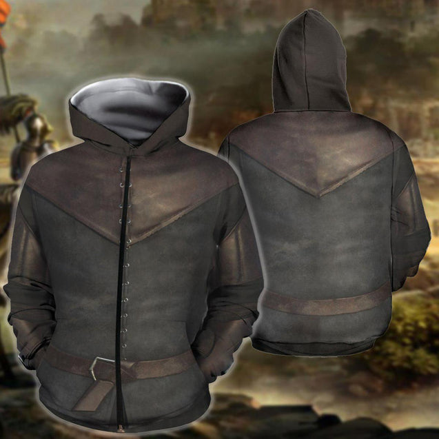 3D PrintedKnight Armor Tops Hoodie Shirts MP260205-Apparel-MP-zip-up hoodie-S-Vibe Cosy™