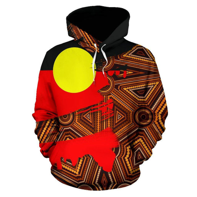 Aboriginal Flag And Pattern 3D All Over Printed Hoodie MP514-Apparel-MP-Hoodie-S-Vibe Cosy™