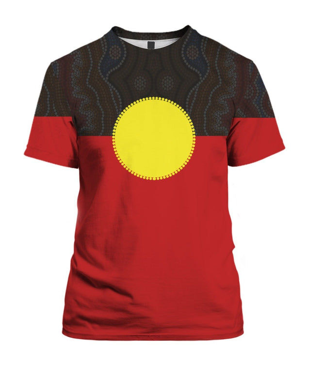 Australia Aboriginal Flag 3D All Over Printed Hoodie Shirts MP628-Apparel-MP-T-Shirt-S-Vibe Cosy™