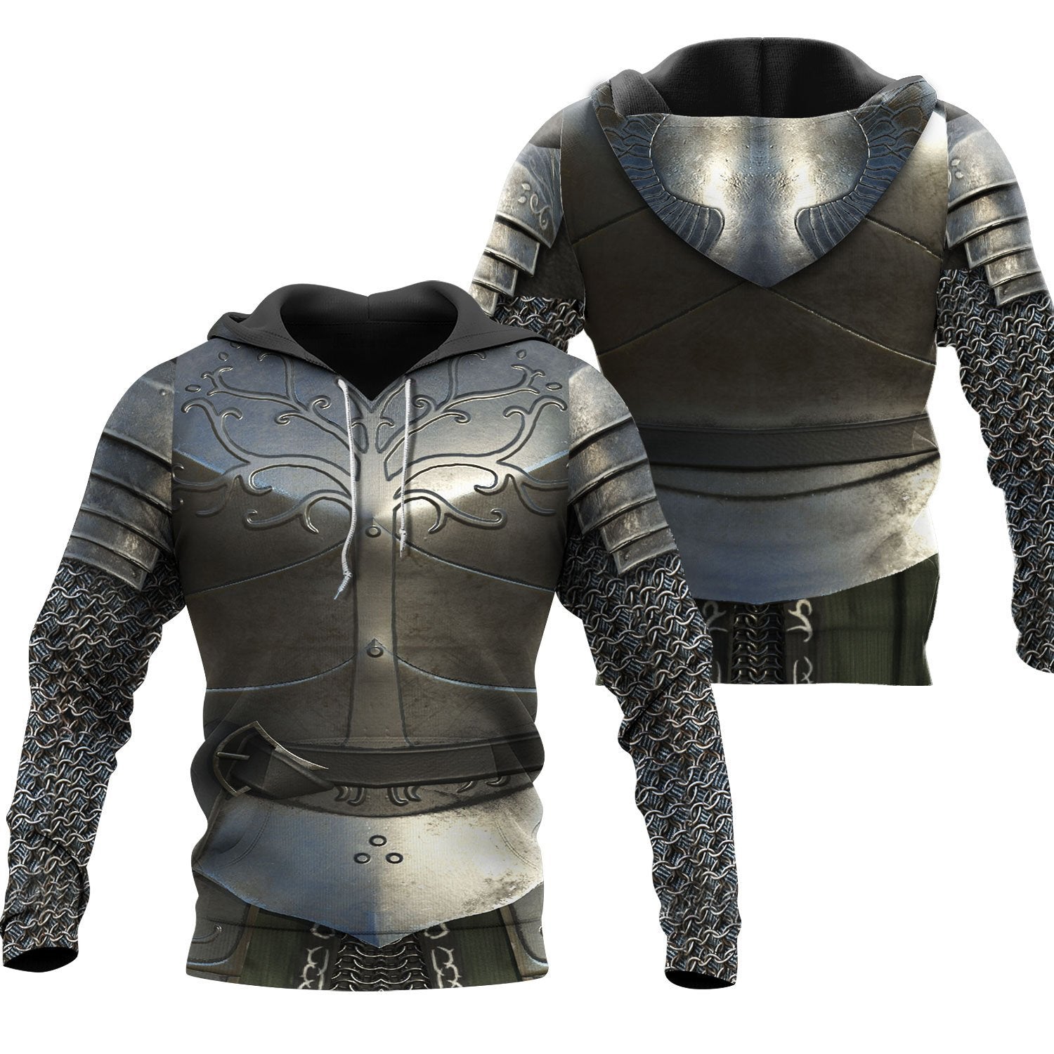 3D All Over Printed Chainmail Knight Medieval Armor Tops MP797-Apparel-MP-Hoodie-S-Vibe Cosy™