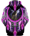 Native American Wolf Violet 3D Hoodie MP888