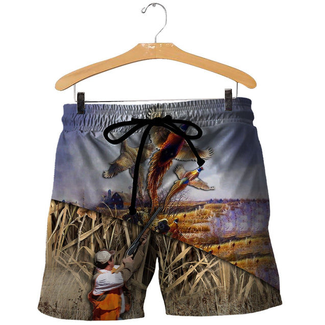 Pheasant hunting 3D Printed Shirts-Apparel-TT-Shorts-S-Vibe Cosy™