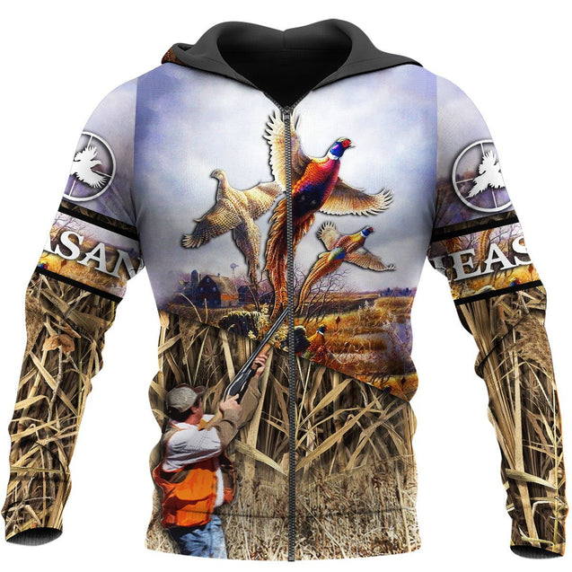 PHEASANT HUNTING 3D ALL OVER PRINTED SHIRTS MP916-Apparel-MP-Zipped Hoodie-S-Vibe Cosy™