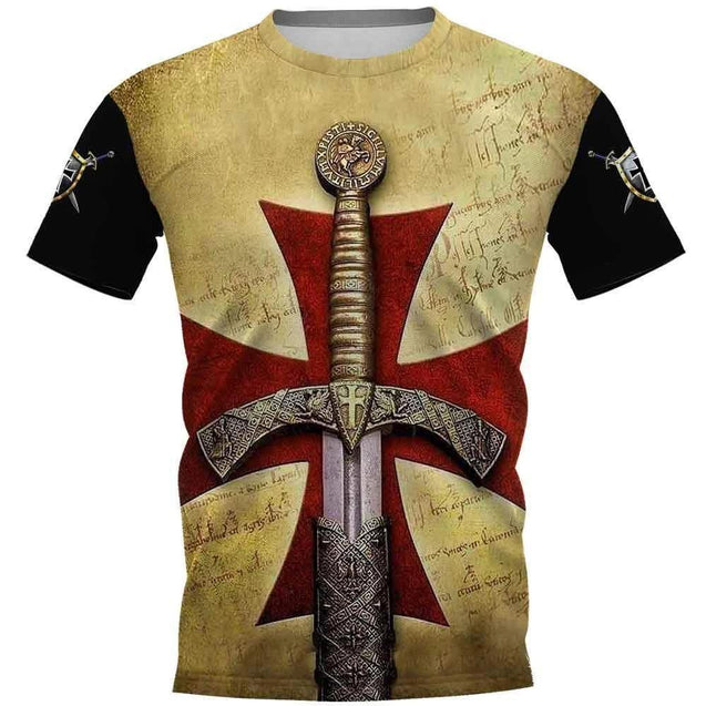 Knight Templar 3D All Over Printed Shirts For Men and Women MP946-Apparel-MP-T-Shirt-S-Vibe Cosy™