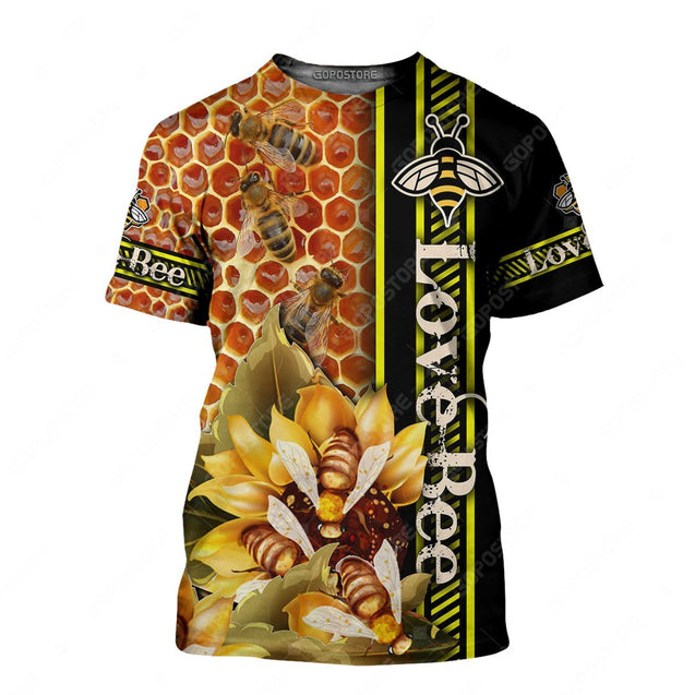 Beautiful Bee Art 3D All Over Printed Shirts For Men And Women MP947-Apparel-MP-T-Shirt-S-Vibe Cosy™