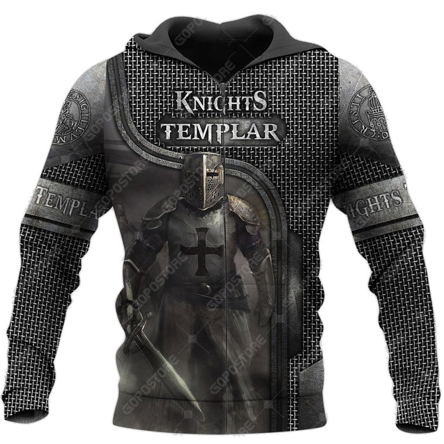 Knight Templar 3D All Over Printed Shirts MP9811-Apparel-MP-Zipped Hoodie-S-Vibe Cosy™