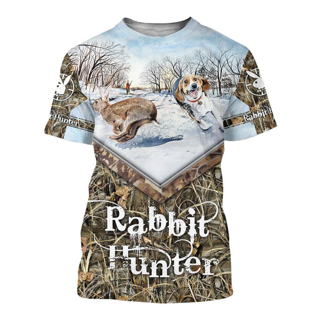 Rabbit Beagle Hunting 3D All Over Printed Shirts Hoodie MP995-Apparel-MP-T-Shirt-S-Vibe Cosy™