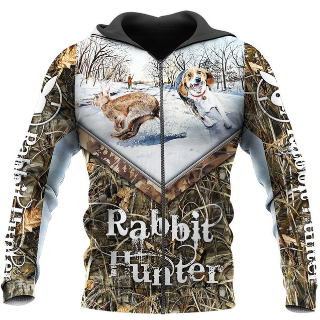 Rabbit Beagle Hunting 3D All Over Printed Shirts Hoodie MP995-Apparel-MP-Zipped Hoodie-S-Vibe Cosy™