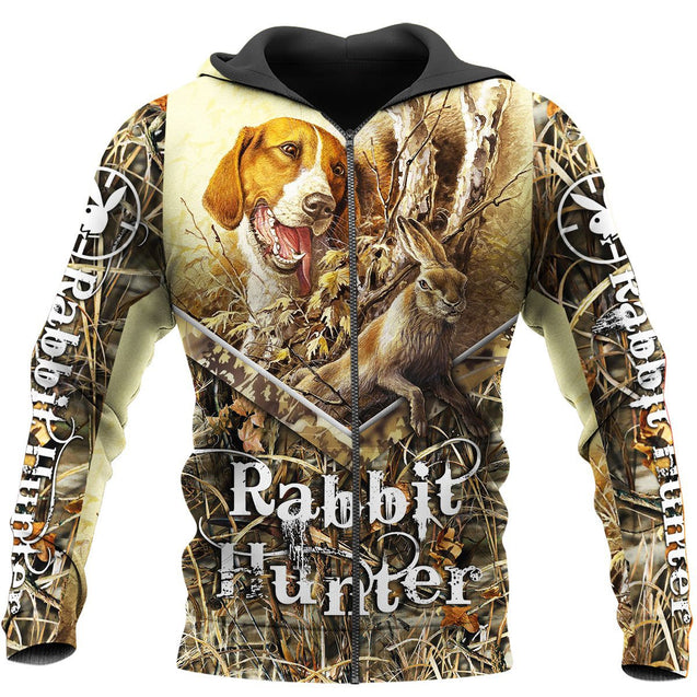 Rabbit Beagle Hunting 3D All Over Printed Shirts Hoodie MP996-Apparel-MP-Zipped Hoodie-S-Vibe Cosy™