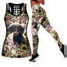 Dachshund Flower Combo Tank + Legging TA032436-Apparel-TA-S-S-Vibe Cosy™