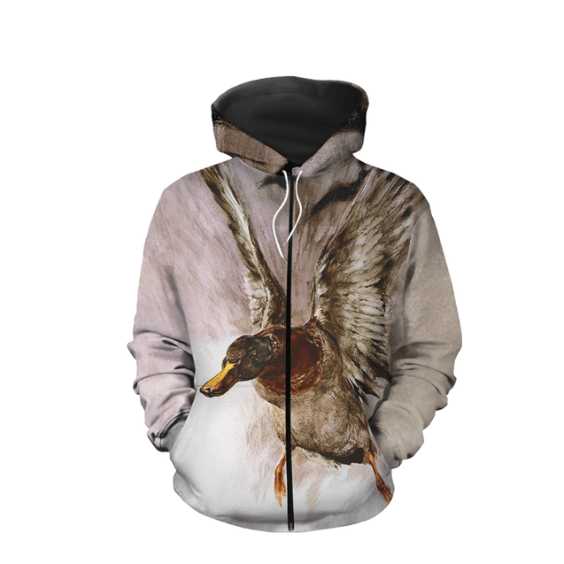 Mallard Duck Hunting 3D All Over Printed Shirts for Men and Women TT081101-Apparel-TT-Zipped Hoodie-S-Vibe Cosy™