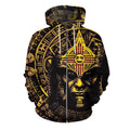 3D All Over Aztec Warrior Mexican Hoodie Yellow-Apparel-HP Arts-Zipped Hoodie-S-Vibe Cosy™