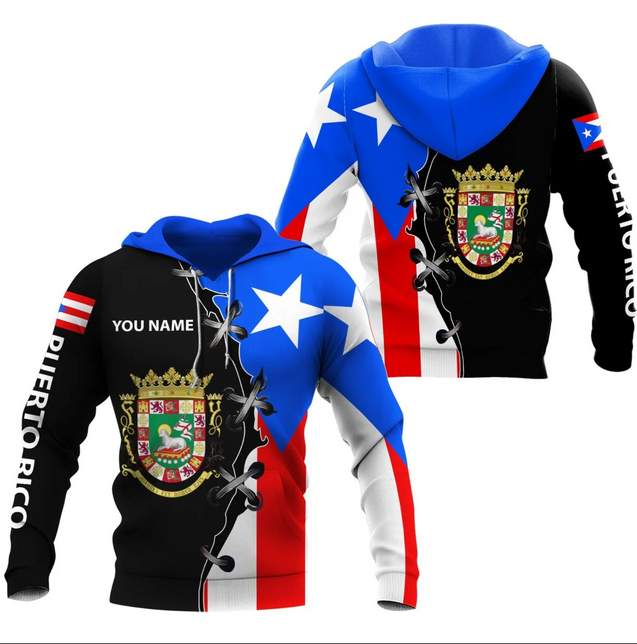 Puerto Rico Coat Of Arms Customize Name TQH20062401-Apparel-TQH-Hoodie-S-Vibe Cosy™