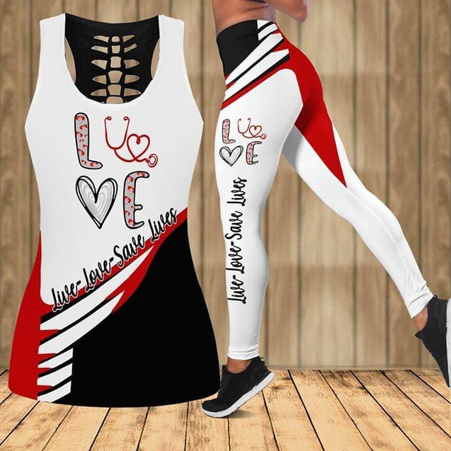 Nurse Healthcare Workers Beautiful Day To Save Lives Combo Tank + Legging TA0425202-Apparel-TA-S-S-Vibe Cosy™