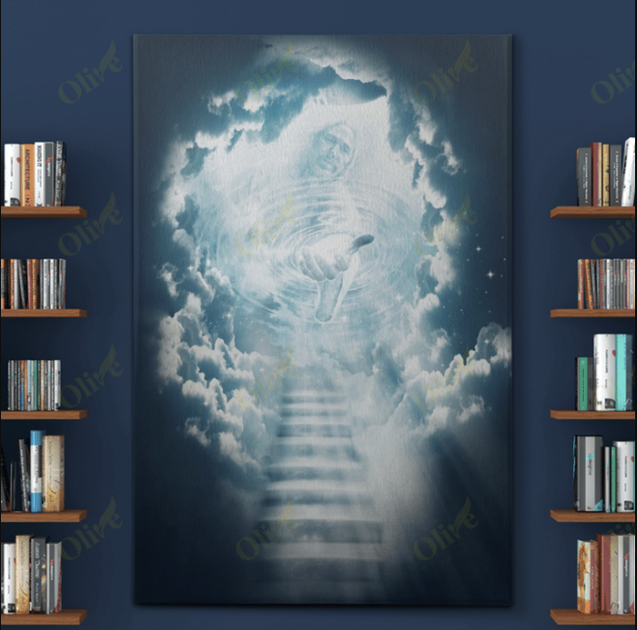 Jesus - Stairway to heaven Canvas Jesus - Stairway to heaven Poster Vertical