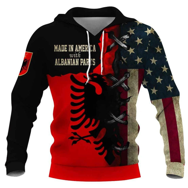 Flag of the USA and Albanian parts all over shirts for men and women HC16001-Apparel-Huyencass-Hoodie-S-Vibe Cosy™