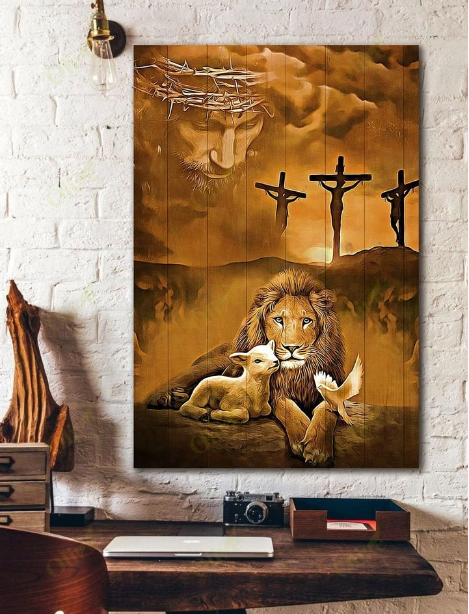 Jesus - Awesome lion and a lamb Poster Vertical