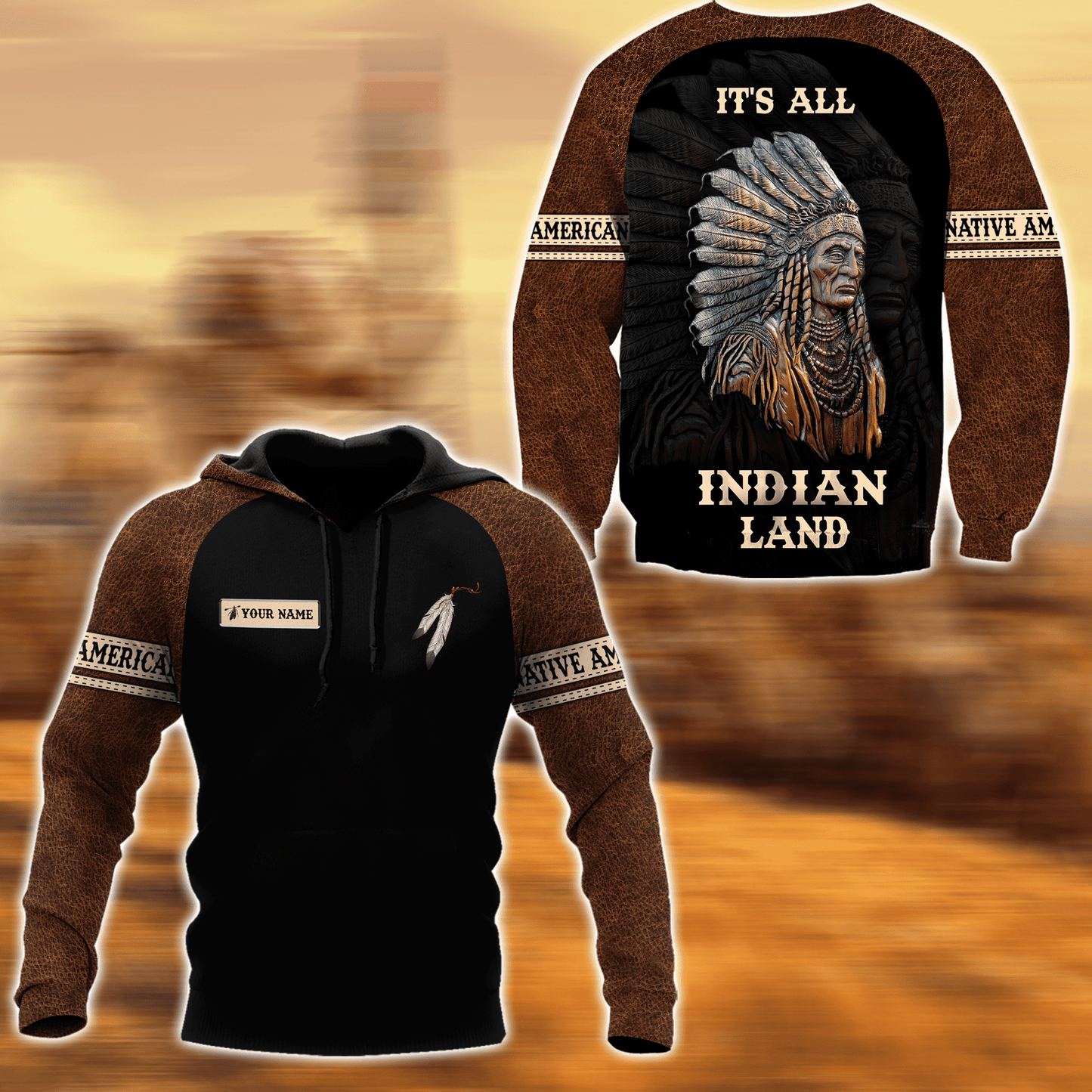 Customized name Native American 3D All Over Printed Unisex Shirts