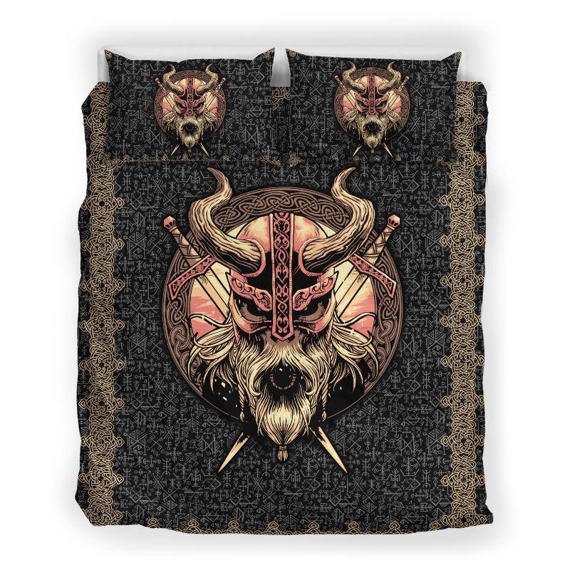 Quilt bedding set love skull viking PL-Bedding Set-PL8386-King-Vibe Cosy™