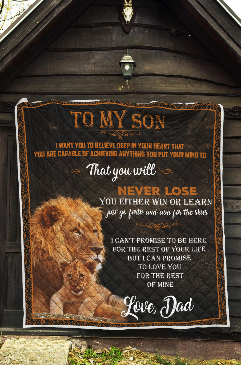 Lion Dad's Love 3D Full Printing Soft and Warm Quilt
