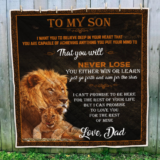 Lion Dad's Love 3D Full Printing Soft and Warm Quilt