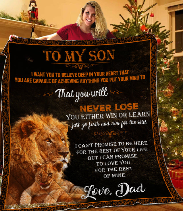 Lion Dad's Love 3D Full Printing Soft and Warm Quilt