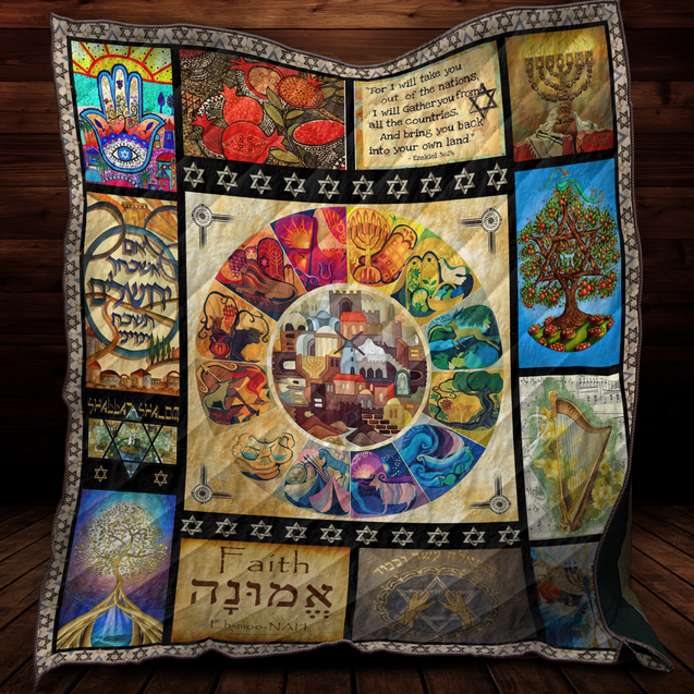 Premium All Over Printed Jewish Quilt MEI