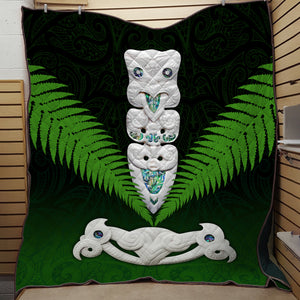 Maori Culture Taiaha Toa Taua Silver Fern Quilt