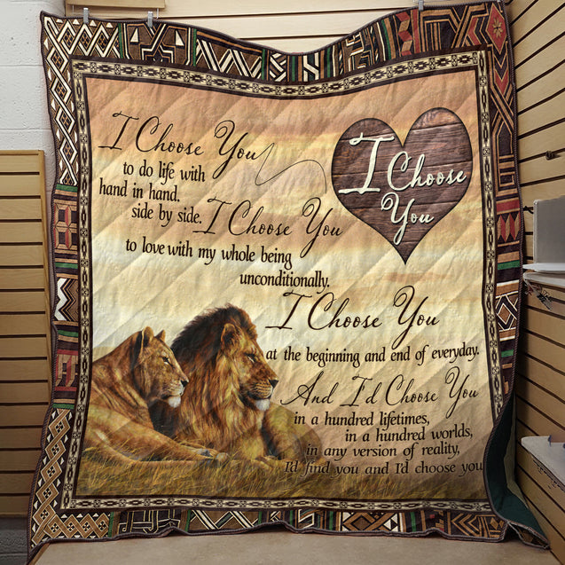 Lion's Love: I Choose You 3D Full Printing Soft and Warm Quilt