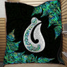 Hei Matau Fish Hook Silver Fern Maori Paua Shell Quilt DL20102010