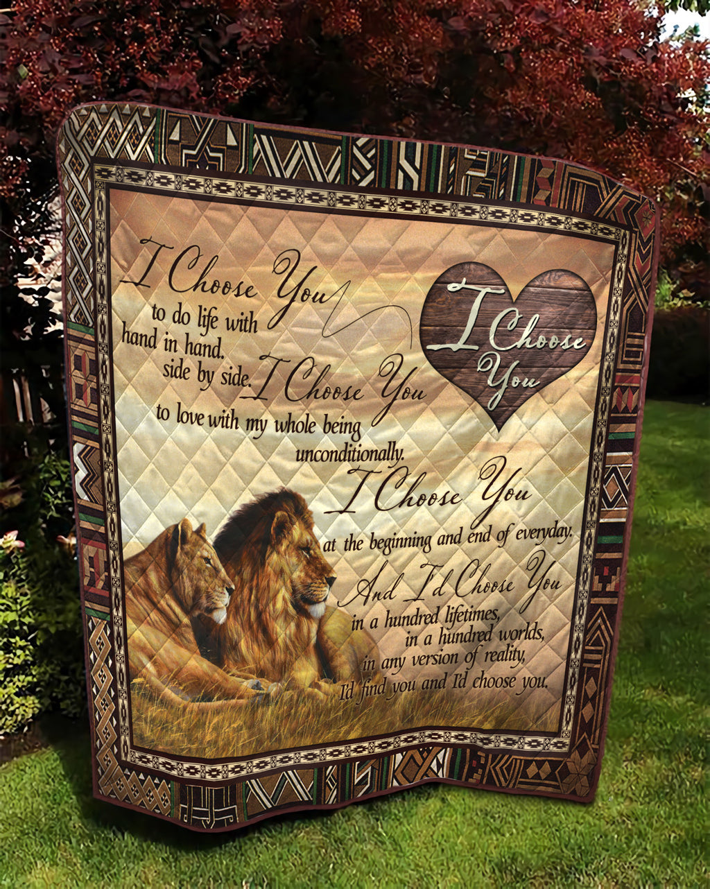 Lion's Love: I Choose You 3D Full Printing Soft and Warm Quilt