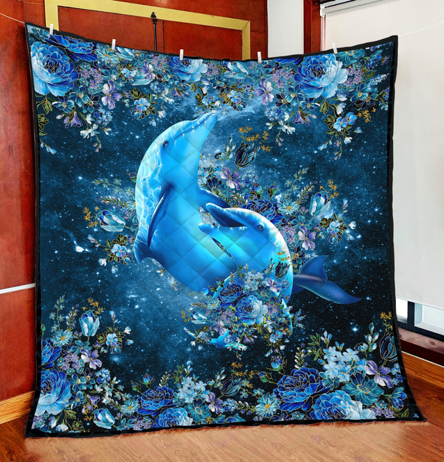 Beautiful Dolphin Couple Quilt Blanket MEI08312002-MEI