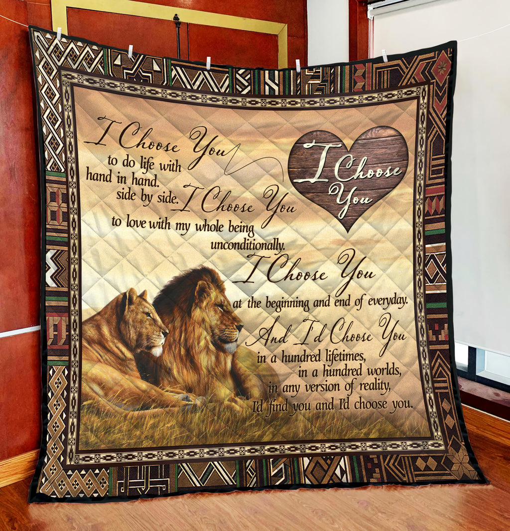 Lion's Love: I Choose You 3D Full Printing Soft and Warm Quilt