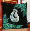 Hei Matau Fish Hook Silver Fern Maori Paua Shell Quilt DL20102010