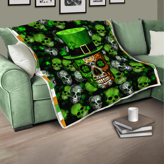 Irish Skull - Saint Patrick Day Soft and Warm Blanket XT