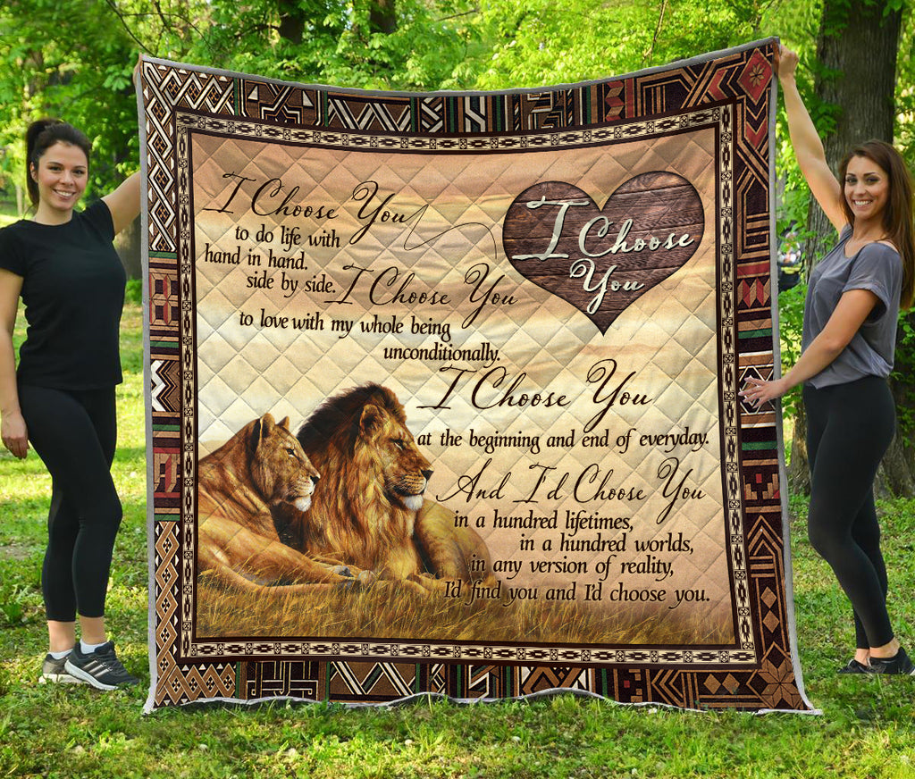 Lion's Love: I Choose You 3D Full Printing Soft and Warm Quilt