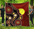 Aboriginal Australia Indigenous Flag Circle Dot Painting Art Quilt