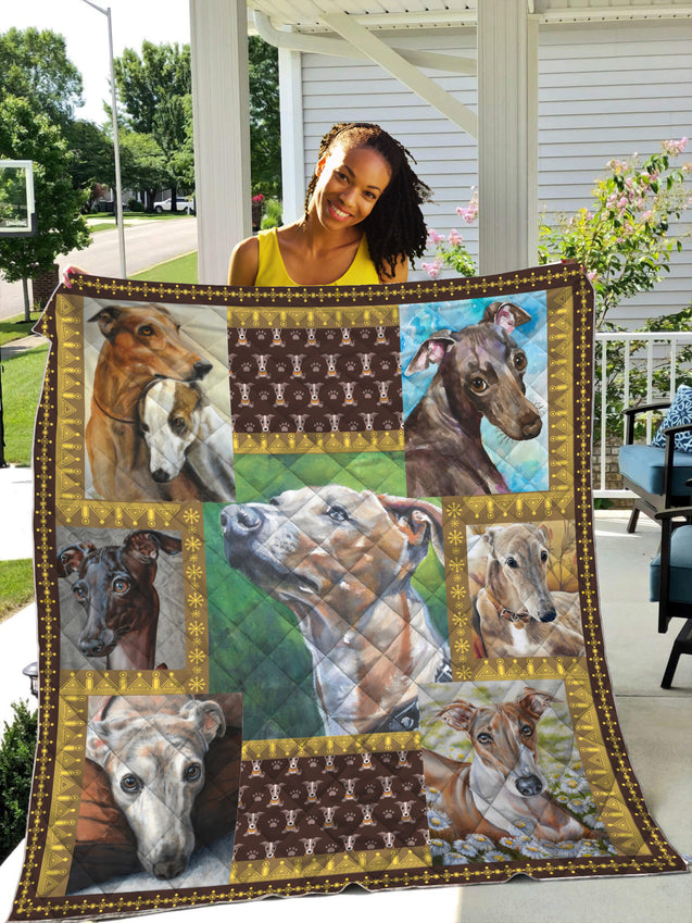 Greyhound Dog Lover All Over Printed Quilt