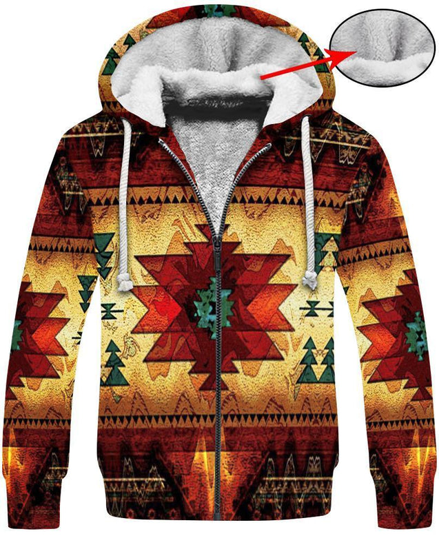 Native Pattern MP685-Apparel-MP-Fleece zipper Hoodie-S-Vibe Cosy™