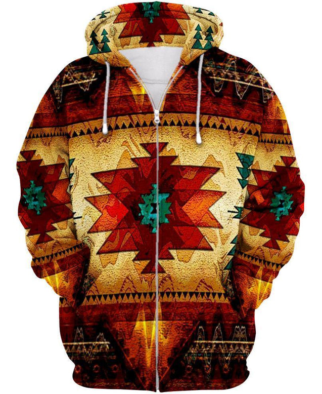 Native Pattern MP685-Apparel-MP-Zipper Hoodie-S-Vibe Cosy™