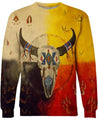 Native Buffalo Skull MP690-Apparel-MP-LONG SLEEVE-S-Vibe Cosy™