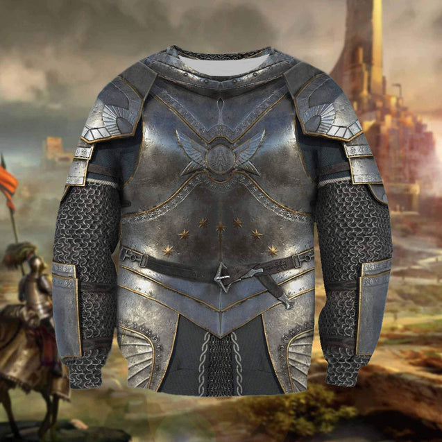 3D printed Knight Armor Tops MP815-Apparel-MP-Normal Hoodie-S-Vibe Cosy™