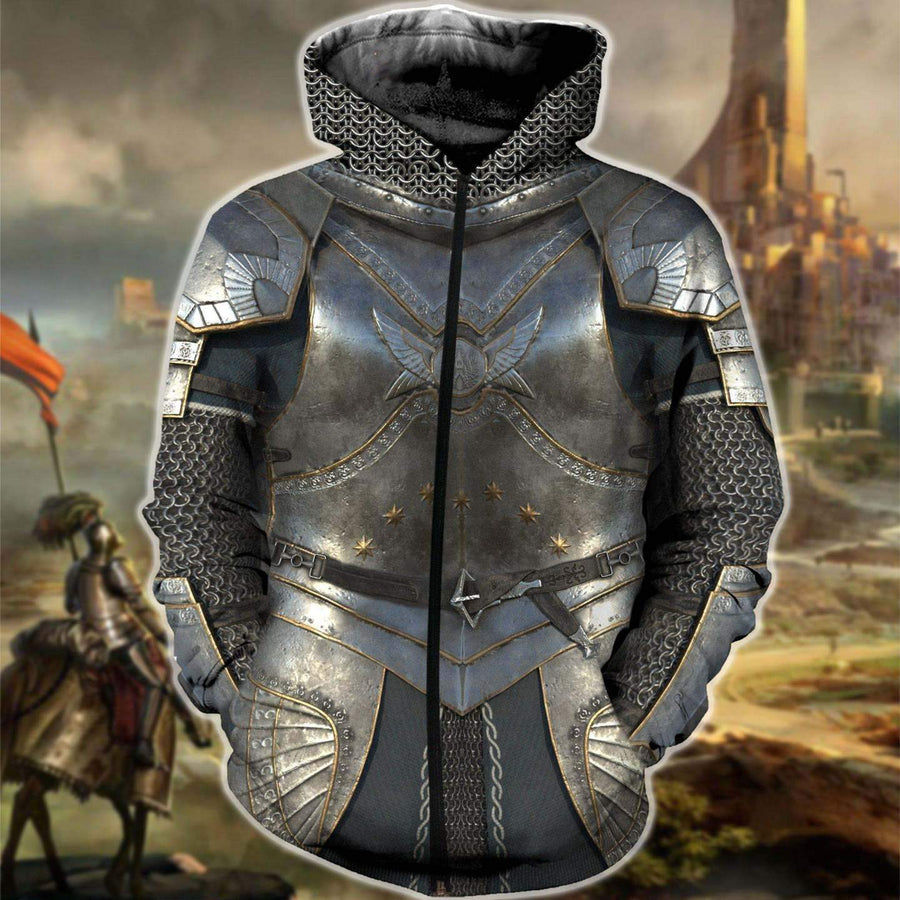 3D printed Knight Armor Tops MP815-Apparel-MP-Normal Hoodie-S-Vibe Cosy™