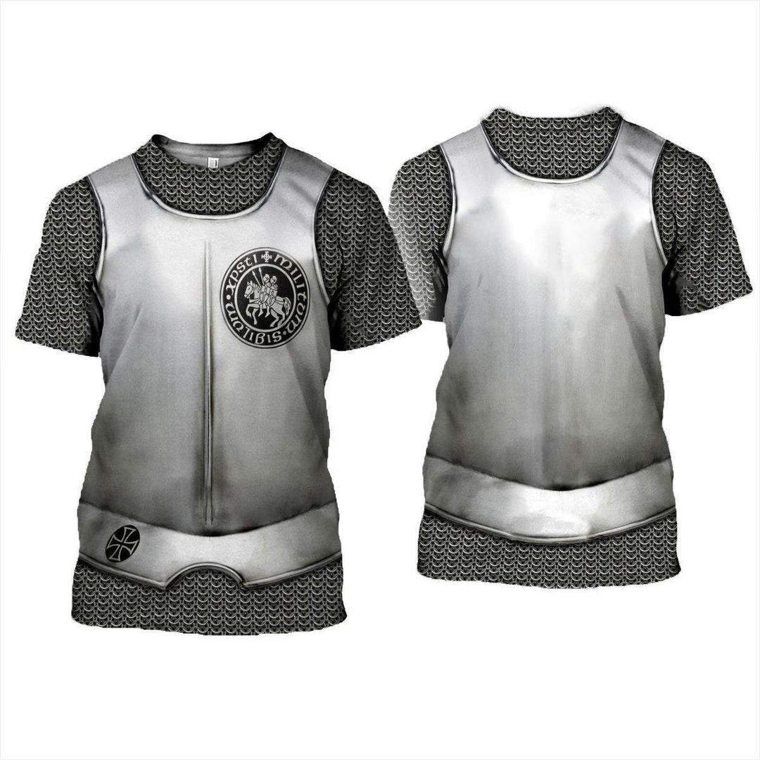3D All Over Printed Hoodie Chainmail Knight Armor Shirts MP819-Apparel-MP-T-shirt-XS-Vibe Cosy™