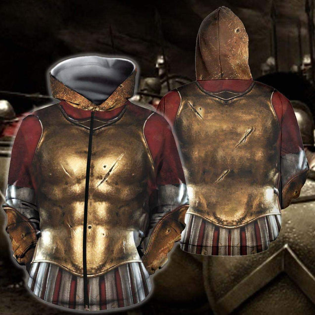 3D All Over Printed Spartan Armor Tops MP821-Apparel-MP-Zipped Hoodie-S-Vibe Cosy™