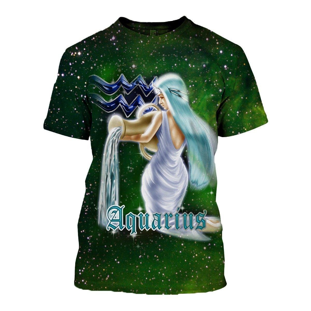 3D ALL OVER PRINTED AQUARIUS ZODIAC T SHIRT NTH160824-Apparel-NTH-T-Shirt-S-Vibe Cosy™