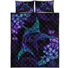 Beautiful Marlin hibiscus Hawaii quilt bedding set