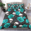 Turquoise Rose Skull Bedding By ML-ML-US Twin-Vibe Cosy™
